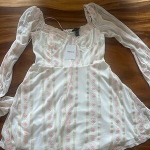 White and Pink Floral Dress